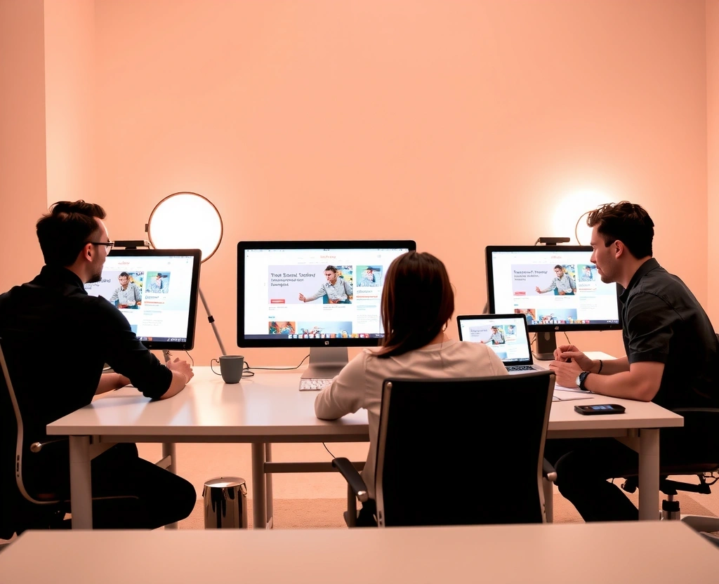 uxpoint team working on web design projects in London office