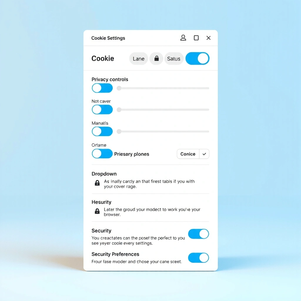 Cookie settings interface showing privacy controls and preferences