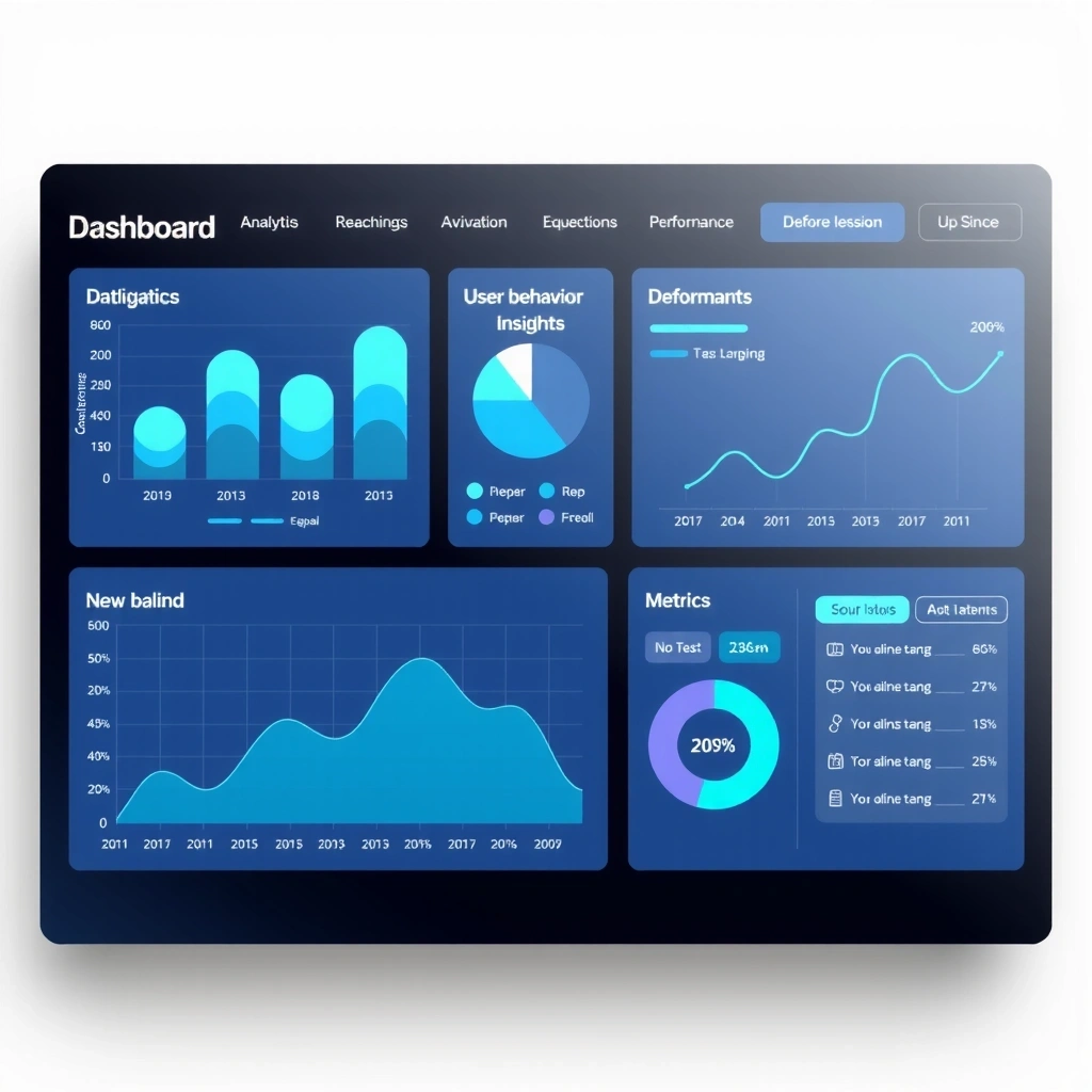Data analytics dashboard showing user behavior insights