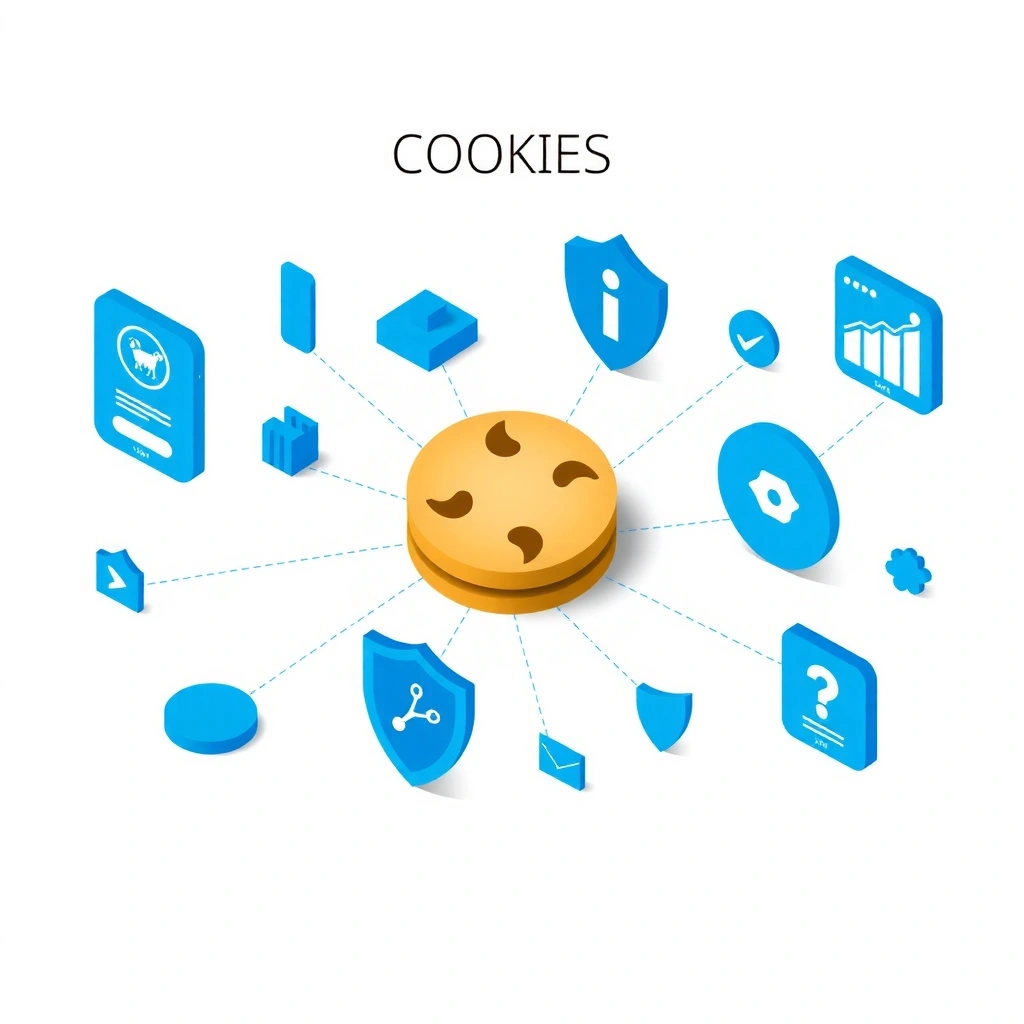 Illustration representing digital cookies and data privacy