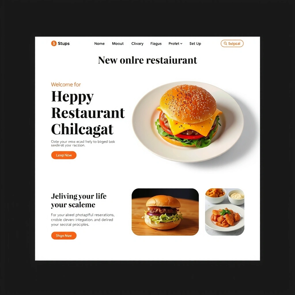Interactive restaurant website with online ordering system and menu showcase